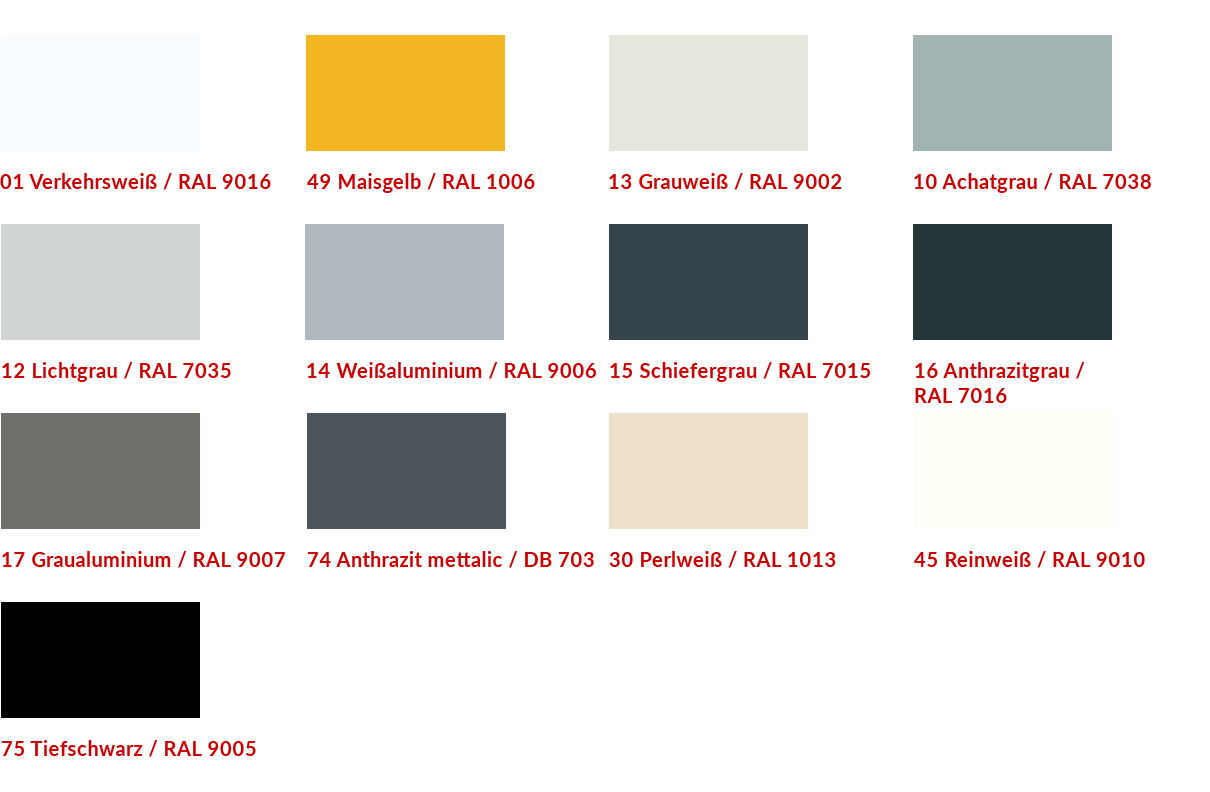 Gebördelte Lamellen Farben Raffstore 60er